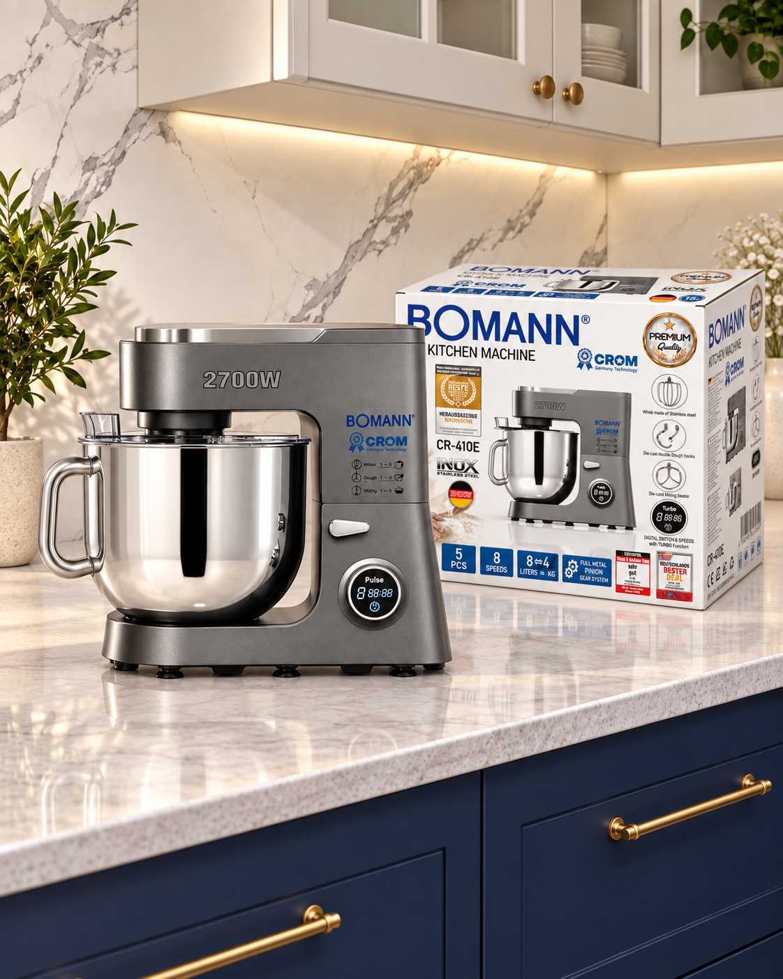 **عجانة BOMANN × CROM CR‑410E الرقمية – 2700W / 8L**