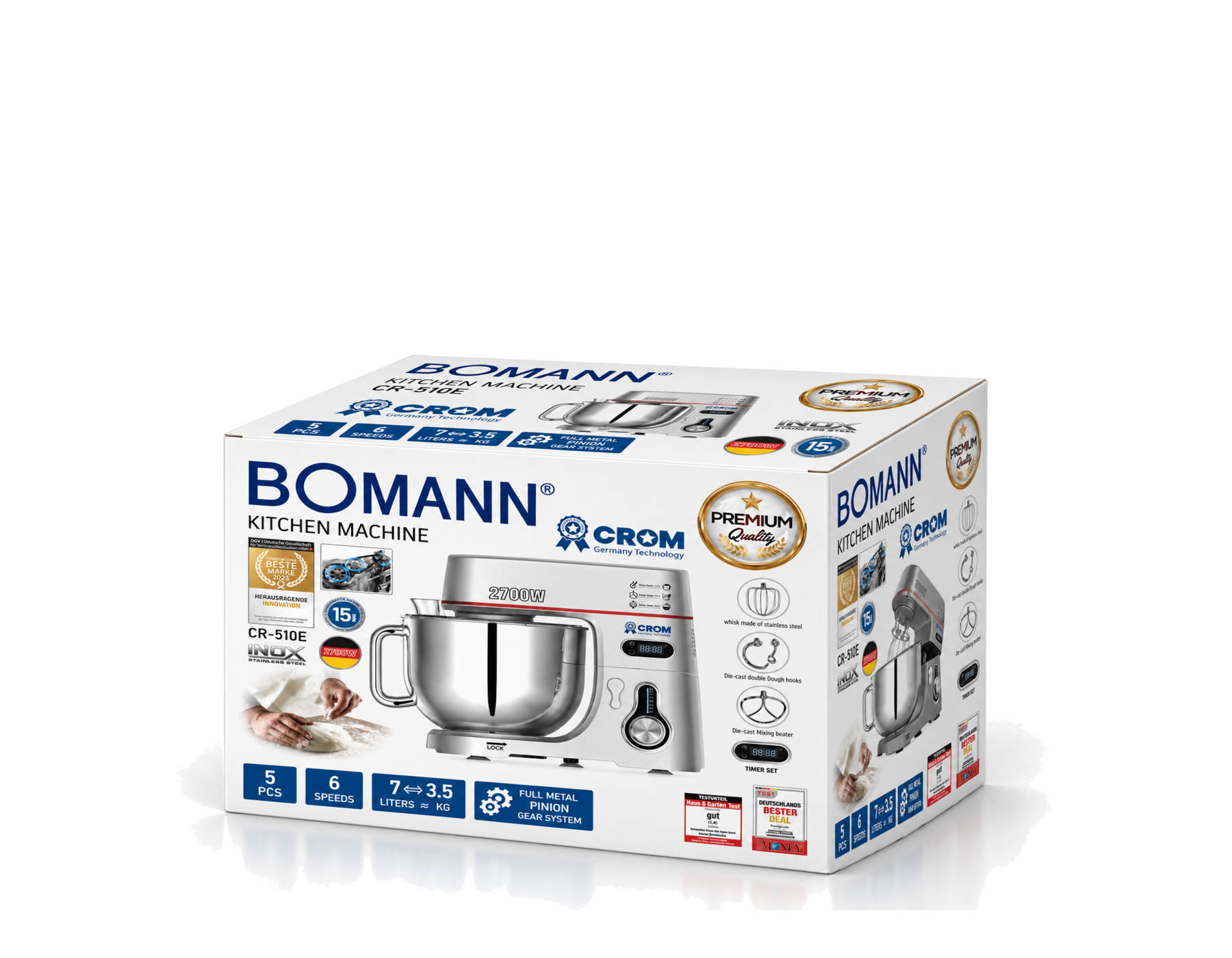عجانة BOMANN × CROM CR‑510E المعدنية – 2700W / 7L