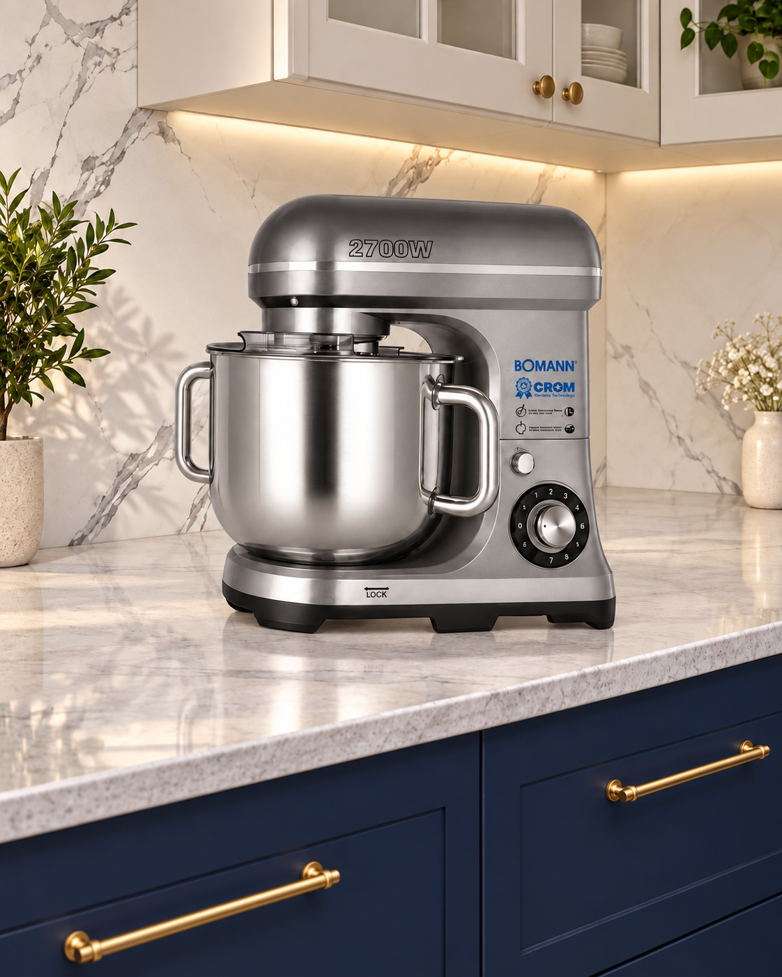 عجانة BOMANN × CROM CR‑610 – قوة 2700W وسعة 10 لتر